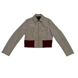 Prada Houndstooth Wool Blend Cropped Jacket  FALL 2013